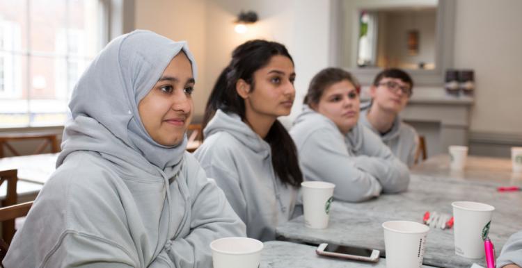 Group of young people being interviewed